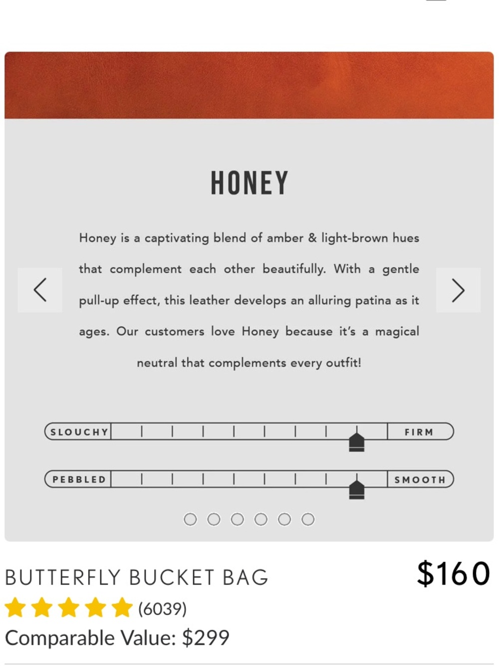 PORTLAND LEATHER BUTTERFLY BUCKET BAG IN HONEY - Picture 5 of 15